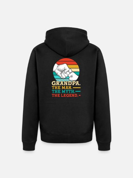 Grandpa grandpa gift - Unisex Premium Organic Zip Hoodie - black