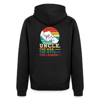 Uncle uncle gift - Unisex Premium Organic Zip Hoodie - black - Back - Nico (187cm)