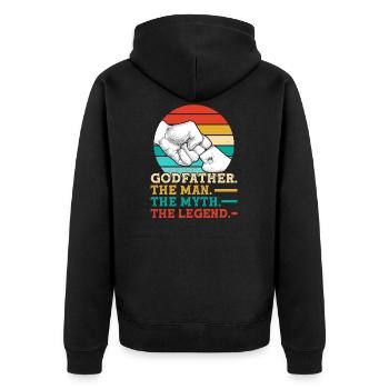 Godfather godfather godchild gift - Unisex Premium Organic Zip Hoodie - black - Back - Nico (187cm)