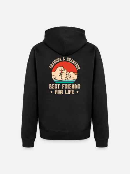 Opa & Enkel Opa Geschenk - Unisex Premium Bio Zip Hoodie - Schwarz