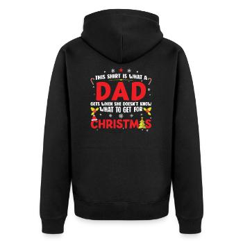 Father Dad Christmas Dad Gift - Unisex Premium Organic Zip Hoodie - black - Back - Nico (187cm)