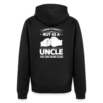 Cadeau de famille d'oncle de mari - Veste à capuche bio Premium Unisexe - noir - Dos - Nico (187cm)