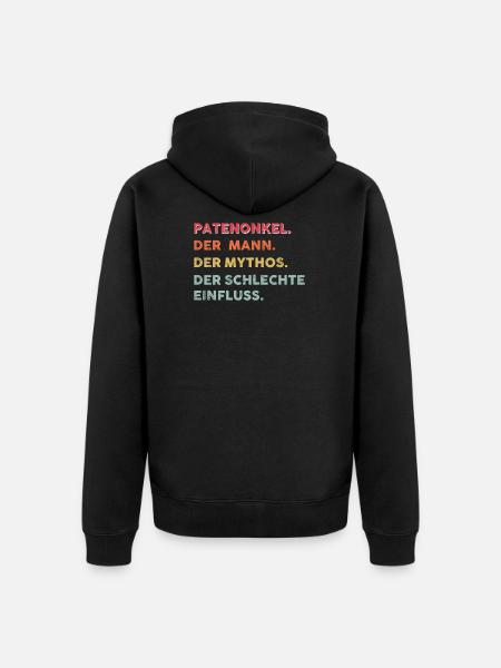 Patenonkel Patenkind Pate Geschenk - Unisex Premium Bio Zip Hoodie - Schwarz