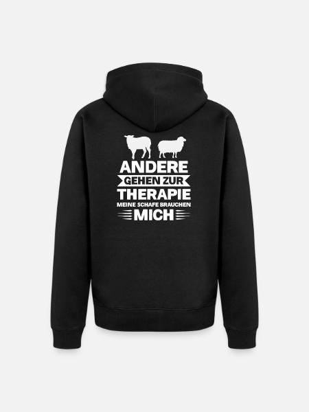 Schafe Schaf Schäfer Geschenk - Unisex Premium Bio Zip Hoodie - Schwarz