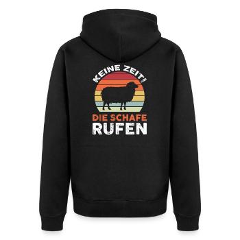 Schafe Schaf Schäfer Geschenk - Unisex Premium Bio Zip Hoodie - Schwarz - Hinten - Nico (187cm)