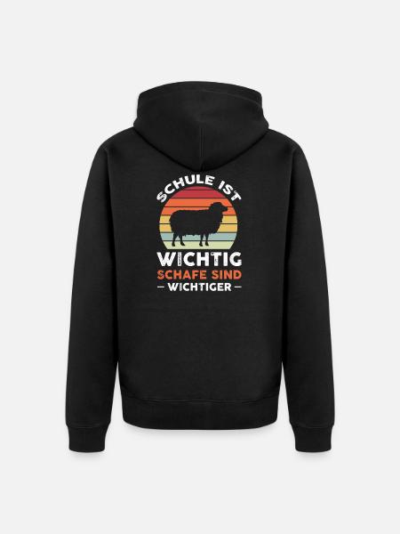 Schafe Schäfer Schaf Geschenk - Unisex Premium Bio Zip Hoodie - Schwarz