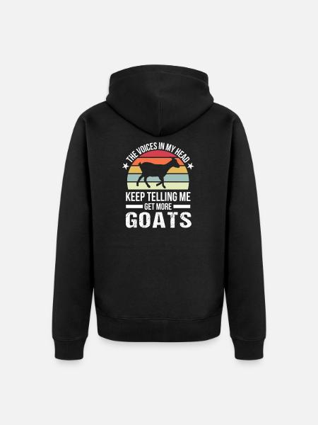 Goat Retro Goat Gift - Unisex Premium Organic Zip Hoodie - black