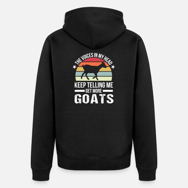 Ziegen Retro Ziege Geschenk - Unisex Premium Bio Zip Hoodie - Schwarz