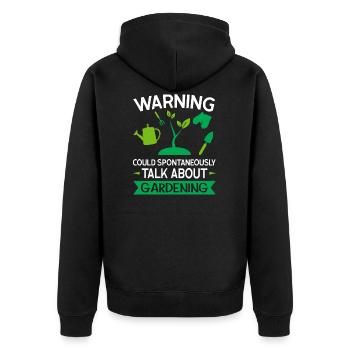 Nursery Gardener Gift - Unisex Premium Organic Zip Hoodie - black - Back - Nico (187cm)