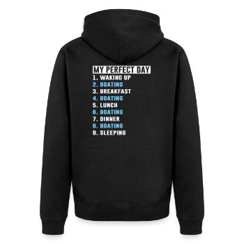 Boat Boat Gift - Unisex Premium Organic Zip Hoodie - black - Back - Nico (187cm)