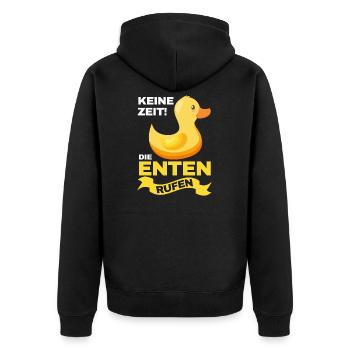 Enten Entenzüchter Ente Geschenk - Unisex Premium Bio Zip Hoodie - Schwarz - Hinten - Nico (187cm)