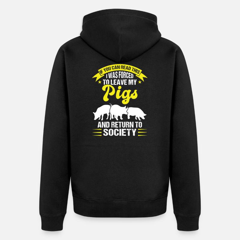 Cadeau Pig Pig Farm - Veste à capuche bio Premium Unisexe - noir