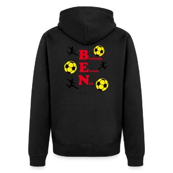 Ben - Unisex Premium Bio Zip Hoodie - Schwarz - Hinten - Nico (187cm)
