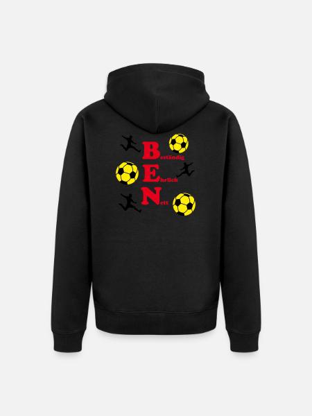 Ben - Unisex Premium Bio Zip Hoodie - Schwarz