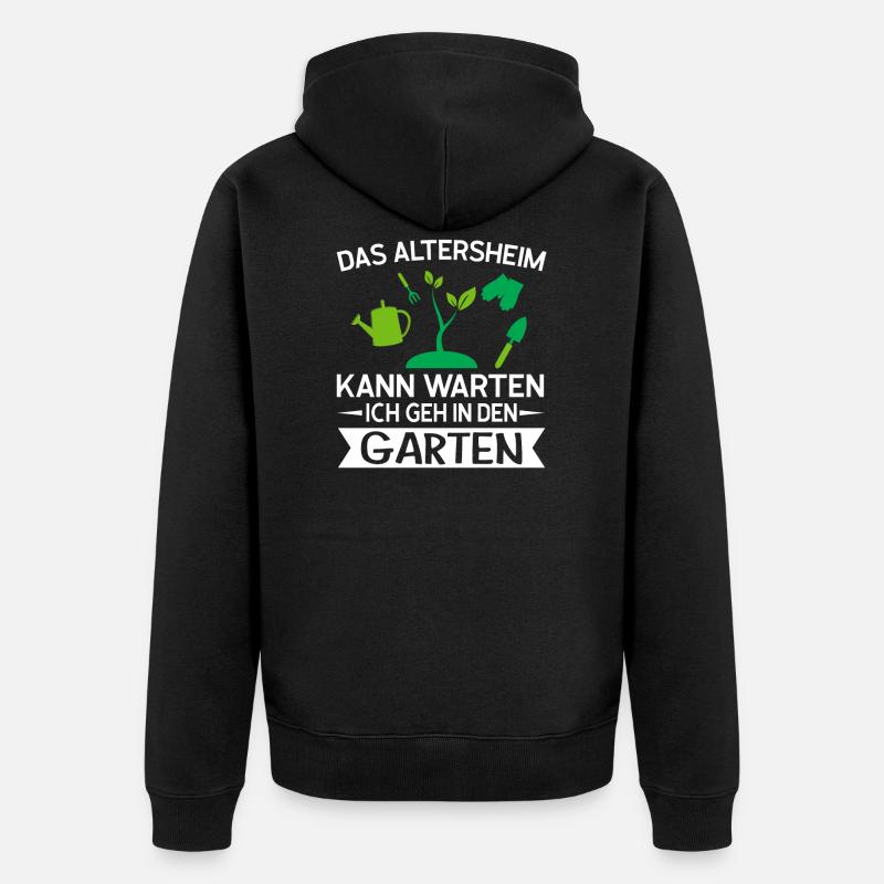 Gartenarbeit Gärtner Gartenarbeiter Geschenk - Unisex Premium Bio Zip Hoodie - Schwarz