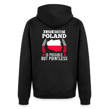 Cadeau du drapeau polonais polonais - Veste à capuche bio Premium Unisexe - noir - Dos - Nico (187cm)
