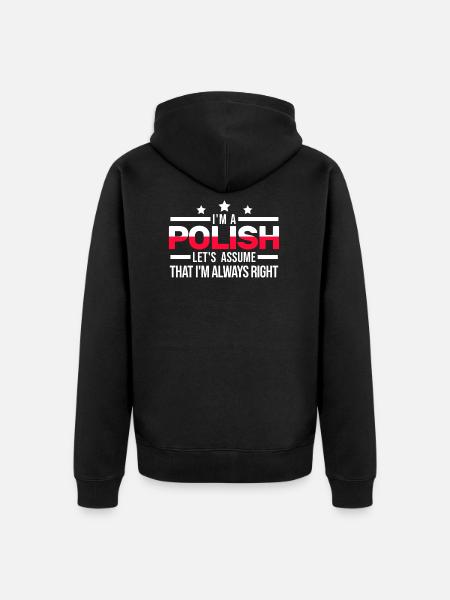 Polish Poland Polish Flag Gift - Unisex Premium Organic Zip Hoodie - black