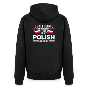 Polish Roots Poland Polish Flag Gift - Unisex Premium Organic Zip Hoodie - black - Back - Nico (187cm)
