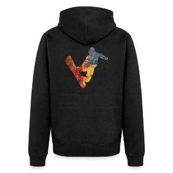 Snowboarden Snowboarder - Unisex Premium Bio Zip Hoodie - Schwarz - Hinten - Nico (187cm)