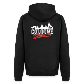 Cologne Original - Kölner Original Kölle - Unisex Premium Bio Zip Hoodie - Schwarz - Hinten - Nico (187cm)