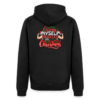 Muscles pour cadeaux de chandail de Noël Gym - Veste à capuche bio Premium Unisexe - noir - Dos - Nico (187cm)