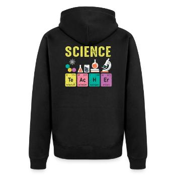 Naturwissenschaft Lehrer Regelmäßige Elemente - Unisex Premium Bio Zip Hoodie - Schwarz - Hinten - Nico (187cm)
