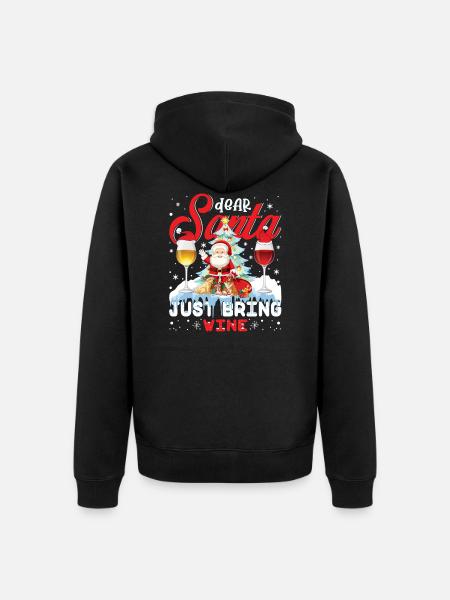Christmas - Dear Santa - Unisex Premium Organic Zip Hoodie - black