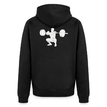 Front Squat Fitness Training Studio Gym Sport - Veste à capuche bio Premium Unisexe - noir - Dos - Nico (187cm)