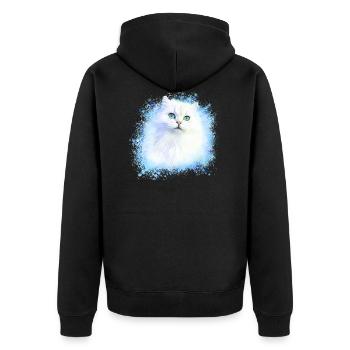 persian cat,siam cat,cat,white cat, graffiti - Unisex Premium Organic Zip Hoodie - black - Back - Nico (187cm)