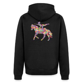 Vaulting Silhouette Girl Rider Cadeau - Veste à capuche bio Premium Unisexe - noir - Dos - Nico (187cm)