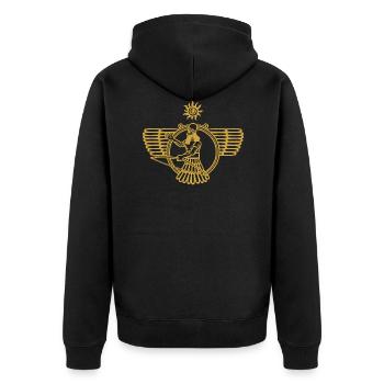 Anunnaki Mesopotamian Mythology Religion - Unisex Premium Organic Zip Hoodie - black - Back - Nico (187cm)