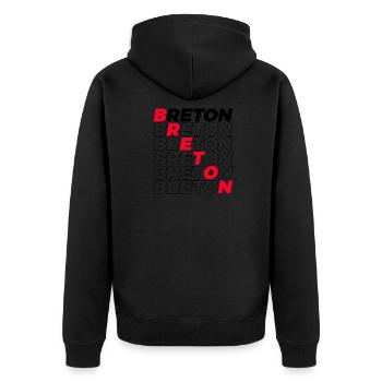 BRETON - Veste à capuche bio Premium Unisexe - noir - Dos - Nico (187cm)