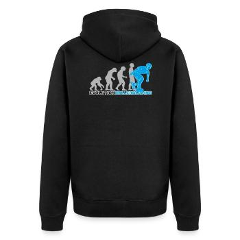 evolution rollerblading, Inline Skates, skaten - Unisex Premium Bio Zip Hoodie - Schwarz - Hinten - Nico (187cm)