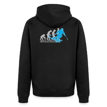 évolution ski, ski, ski, piste de ski - Veste à capuche bio Premium Unisexe - noir - Dos - Nico (187cm)