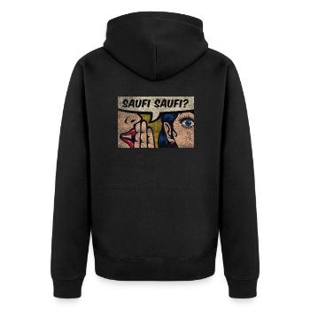 Saufī Saufī - Unisex Premium Bio Zip Hoodie - Schwarz - Hinten - Nico (187cm)