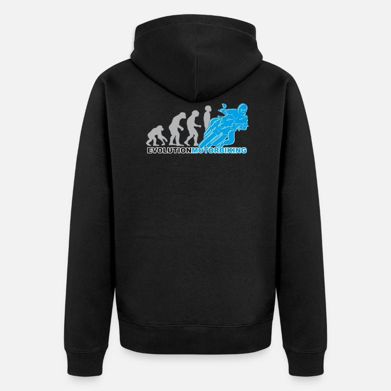 evolution motorbiking, motorcycle, motorcycling - Unisex Premium Organic Zip Hoodie - black