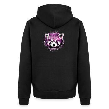 Roter panda ,Graffiti, Malerei,pandabär, bär, pink - Unisex Premium Bio Zip Hoodie - Schwarz - Hinten - Nico (187cm)