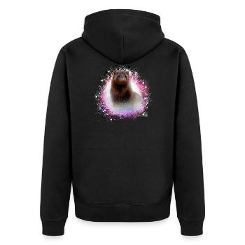 iltis,ferrets,otter,graffiti,pink - Unisex Premium Organic Zip Hoodie - black - Back - Nico (187cm)