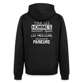 Parieur - Homme - Pari - Meilleur - Parier - Drôle - Veste à capuche bio Premium Unisexe - noir - Dos - Nico (187cm)