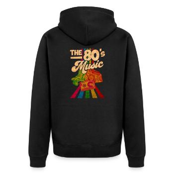 80er Jahre Lied - Unisex Premium Bio Zip Hoodie - Schwarz - Hinten - Nico (187cm)