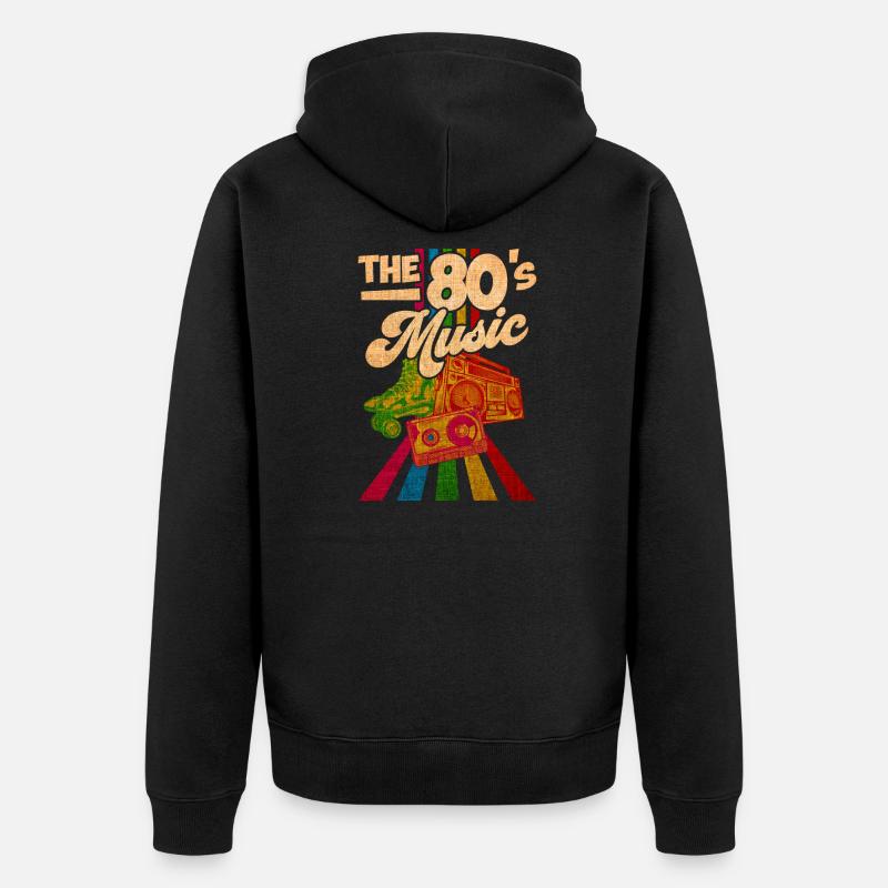 80er Jahre Lied - Unisex Premium Bio Zip Hoodie - Schwarz