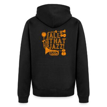 Alle Jazz - Unisex Premium Bio Zip Hoodie - Schwarz - Hinten - Nico (187cm)