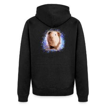 cochon d’Inde, graffiti, peinture, vert, bleu - Veste à capuche bio Premium Unisexe - noir - Dos - Nico (187cm)