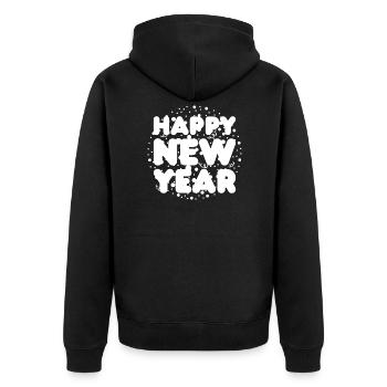 Bonne année Cadeau Réveillon du Nouvel An disant - Veste à capuche bio Premium Unisexe - noir - Dos - Nico (187cm)