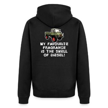 Ma fragrace préférée - Diesel - Unimog - Oldtimer - Veste à capuche bio Premium Unisexe - noir - Dos - Nico (187cm)