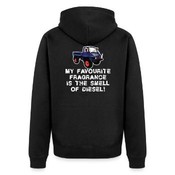 Ma fragrace préférée - Diesel - Unimog - Oldtimer - Veste à capuche bio Premium Unisexe - noir - Dos - Nico (187cm)
