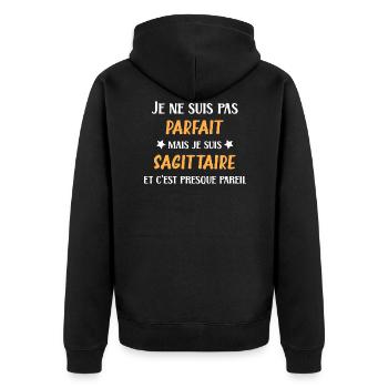 Je ne suis pas parfait mais sagittaire - Veste à capuche bio Premium Unisexe - noir - Dos - Nico (187cm)