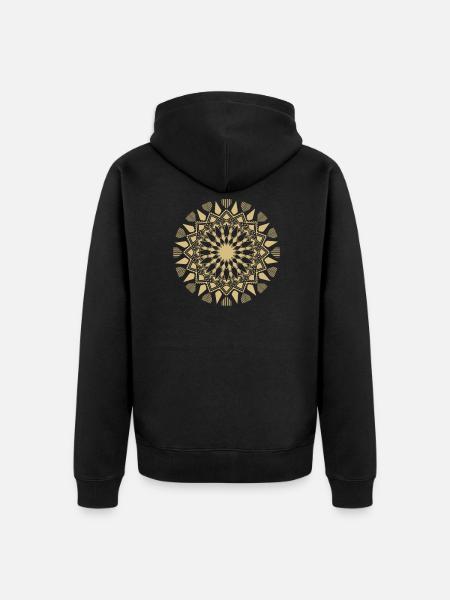 Dekorative Blume - Unisex Premium Bio Zip Hoodie - Schwarz