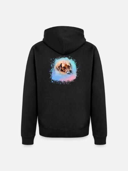 rhodesianridgeback, dog,dog ,graffiti,pink - Unisex Premium Organic Zip Hoodie - black