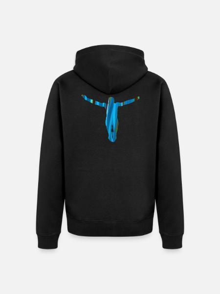 sprung,cliffhanger,springer,graffiti,blau - Unisex Premium Bio Zip Hoodie - Schwarz